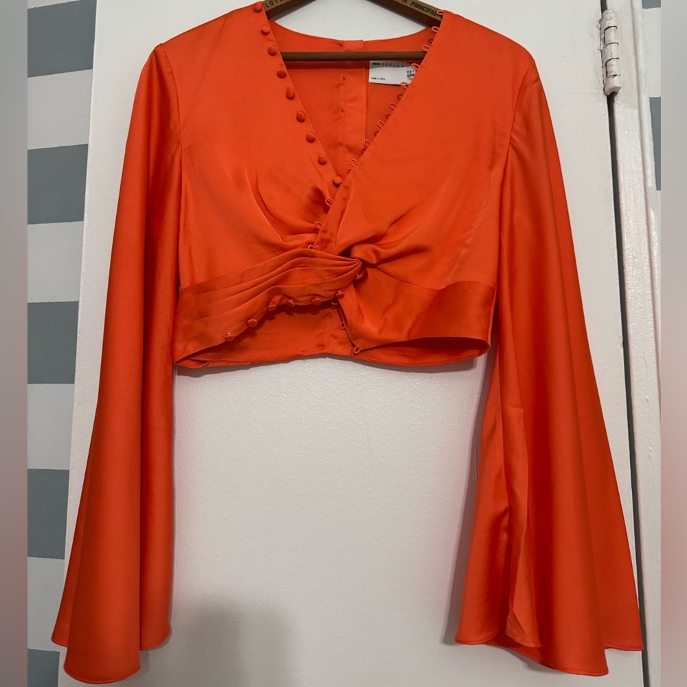 ASOS Orange Blouse with Button Detail Size 6